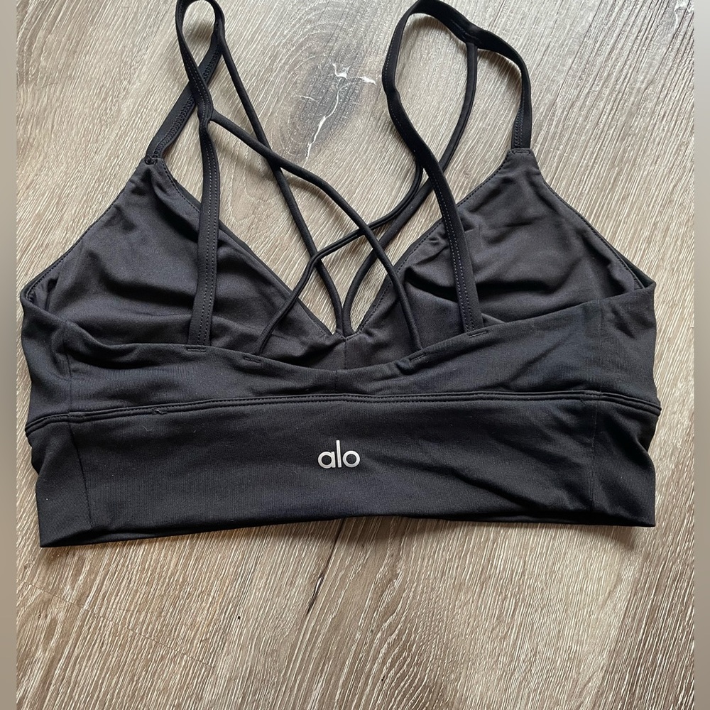 2 Alo bras! Like new condition- size small- black and gray